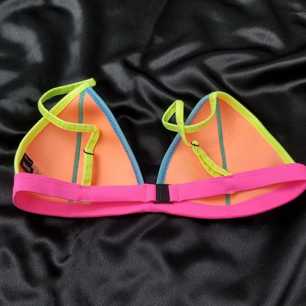 T9 Triangl bikini top teal multicolored - Picture 3 of 5